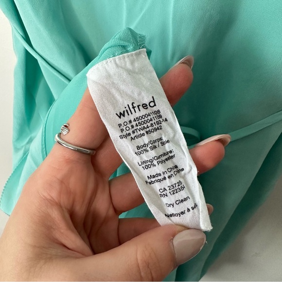 WILFRED Aritzia Sabine Dress Tiffany Blue/Turquoise - Picture 10 of 12